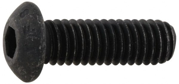Value Collection - #10-24 UNC Hex Socket Drive, Button Screw - Alloy Steel, Black Oxide Finish, 1/2" Length Under Head - Exact Tooling