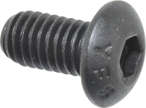 Value Collection - #10-32 UNF Hex Socket Drive, Button Screw - Alloy Steel, Black Oxide Finish, 3/8" Length Under Head - Exact Tooling