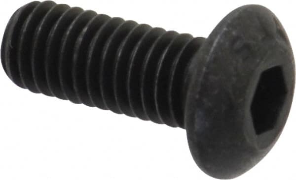 Value Collection - #10-32 UNF Hex Socket Drive, Button Screw - Alloy Steel, Black Oxide Finish, 1/2" Length Under Head - Exact Tooling