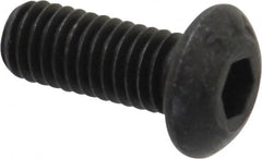 Value Collection - #10-32 UNF Hex Socket Drive, Button Screw - Alloy Steel, Black Oxide Finish, 1/2" Length Under Head - Exact Tooling