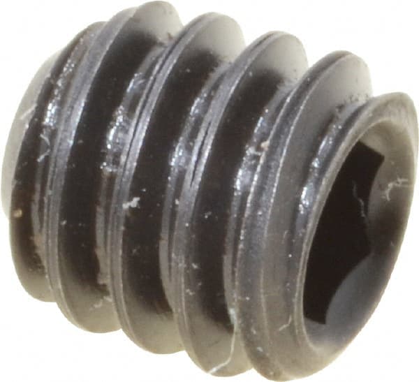 Value Collection - 1/4-20 UNC, 1/4" OAL, Cup Point Set Screw - Grade 8 Steel, 1/8" Key - Exact Tooling