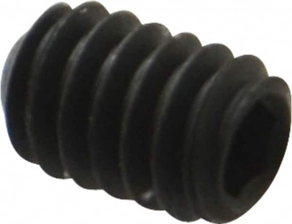 Value Collection - 1/4-20 UNC, 3/8" OAL, Cup Point Set Screw - Grade 8 Steel, 1/8" Key - Exact Tooling