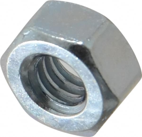Value Collection - 1/4-20 UNC Steel Right Hand Hex Nut - 7/16" Across Flats, 7/32" High, Zinc-Plated Finish - Exact Tooling