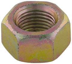 Value Collection - 3/8-16 UNC Steel Right Hand Hex Nut - 9/16" Across Flats, 21/64" High, Zinc Yellow Dichromate Finish - Exact Tooling