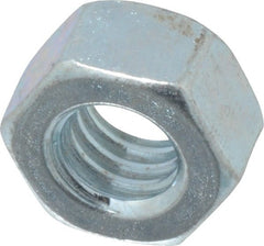 Value Collection - 5/16-18 UNC Steel Right Hand Hex Nut - 1/2" Across Flats, 17/64" High, Zinc-Plated Finish - Exact Tooling