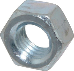 Value Collection - 7/16-14 UNC Steel Right Hand Hex Nut - 11/16" Across Flats, 3/8" High, Zinc-Plated Finish - Exact Tooling