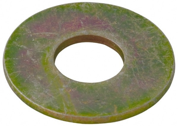 Value Collection - 1/2" Screw, Grade SAE 1035-1050 Alloy Steel USS Flat Washer - 0.557" ID x 1.405" OD, 0.132" Thick, Zinc Yellow Dichromate Finish - Exact Tooling