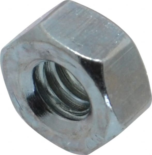 Value Collection - 1/4-20 UNC Steel Right Hand Hex Nut - 7/16" Across Flats, 7/32" High, Zinc-Plated Finish - Exact Tooling