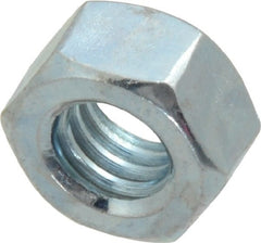 Value Collection - 5/16-18 UNC Steel Right Hand Hex Nut - 1/2" Across Flats, 17/64" High, Zinc-Plated Finish - Exact Tooling