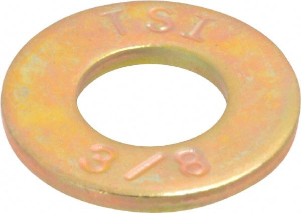 Made in USA - 3/8" Screw, Grade 8 Alloy Steel SAE Flat Washer - 13/32" ID x 13/16" OD, 1/16" Thick - Exact Tooling