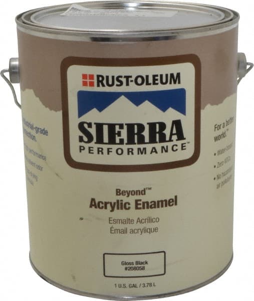 Rust-Oleum - 1 Gal Black Gloss Finish Acrylic Enamel Paint - Interior/Exterior, <0 gL VOC Compliance - Exact Tooling