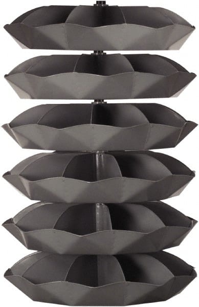 Durham - 3,000 Lb Capacity, 22" Deep x 69-1/2" High, Rotating Bin Rack - 1 Side, Gray Steel Bins - Exact Tooling