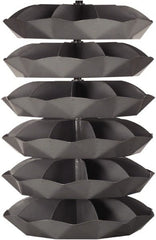 Durham - 3,000 Lb Capacity, 22" Deep x 69-1/2" High, Rotating Bin Rack - 1 Side, Gray Steel Bins - Exact Tooling