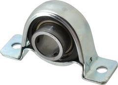 Browning - 1" ID, 4-5/8" OAL x 2-19/32" OAH Set Screw Locking Pillow Block - 1,651 Lb Static Cap, 2,801 Lb Dyn Cap, 3-3/4" Btw Mnt Hole Ctrs, 1-5/16" Base-to-Ctr Ht, Stamped Steel - Exact Tooling