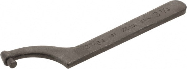 Martin Tools - 3-1/4" Capacity, Pin Spanner Wrench - 8-1/2" OAL, 9/32" Hook Pin Height - Exact Tooling