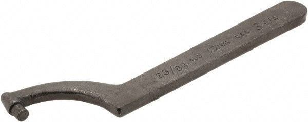 Martin Tools - 3-3/4" Capacity, Pin Spanner Wrench - 9-1/2" OAL, 11/32" Hook Pin Height - Exact Tooling