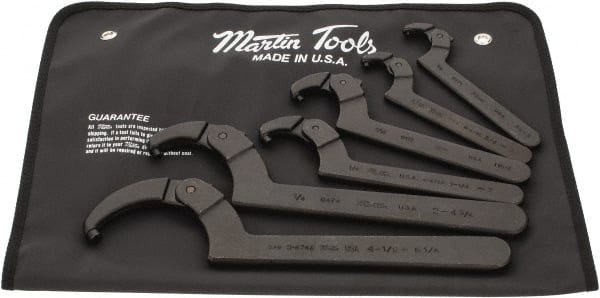 Martin Tools - 3/4" to 6-1/4" Capacity, Pin Spanner Wrench Set - Adjustable - Exact Tooling