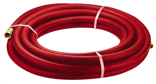 Parker - 25' Long, 3/4" Male x Female GHT, -40 to 200°F, Rubber High Temp & High Pressure Hose - 5/8" ID, Red, 125 psi - Exact Tooling
