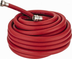 Parker - 50' Long, 3/4" Male x Female GHT, -40 to 200°F, Rubber High Temp & High Pressure Hose - 5/8" ID, Red, 125 psi - Exact Tooling