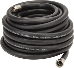 Parker - 50' Long Water Hose - 5/8" Diam, 3/4" GHT, Rubber, 125 psi, Black - Exact Tooling