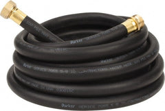Parker - 25' Long Contractor Hose - 5/8" Diam, 3/4" GHT, Rubber, 100 psi, Black - Exact Tooling