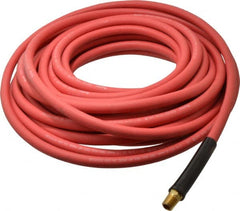Parker - 1/4" ID x 1/2" OD 50' Long Multipurpose Air Hose - MNPT x MNPT Ends, 300 Working psi, -40 to 212°F, 1/4" Fitting, Red - Exact Tooling