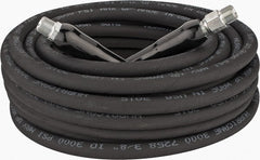 Parker - 50' Long, 3/8" Fitting, Male Rigid x Male Swivel Fitting, -40 to 250°F, Neoprene High Temp & High Pressure Hose - 3/8" Inside x 5/8" Outside Diam, Black, 3,000 psi - Exact Tooling