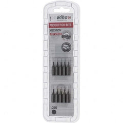 Wiha - 0.05" Hex Screwdriver Bit - 1/4" Drive, 1" OAL - Exact Tooling