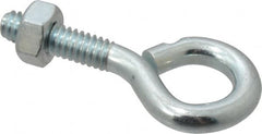 Gibraltar - 1/4-20, Zinc-Plated Finish, Steel Wire Turned Open Eye Bolt - 7/8" Thread Length, 1/2" ID x 1" OD, 1" Shank Length - Exact Tooling