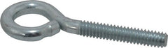 Gibraltar - 1/4-20, Zinc-Plated Finish, Steel Wire Turned Open Eye Bolt - 1-1/4" Thread Length, 1/2" ID x 1" OD, 1-1/2" Shank Length - Exact Tooling