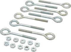 Gibraltar - 1/4-20, Zinc-Plated Finish, Steel Wire Turned Open Eye Bolt - 1-1/4" Thread Length, 1/2" ID x 1" OD, 2-1/2" Shank Length - Exact Tooling