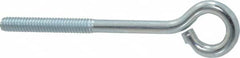 Gibraltar - 1/4-20, Zinc-Plated Finish, Steel Wire Turned Open Eye Bolt - 1-1/2" Thread Length, 1/2" ID x 1" OD, 3" Shank Length - Exact Tooling