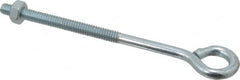 Gibraltar - 1/4-20, Zinc-Plated Finish, Steel Wire Turned Open Eye Bolt - 2-1/2" Thread Length, 1/2" ID x 1" OD, 4" Shank Length - Exact Tooling