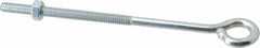 Gibraltar - 1/4-20, Zinc-Plated Finish, Steel Wire Turned Open Eye Bolt - 3" Thread Length, 1/2" ID x 1" OD, 5" Shank Length - Exact Tooling