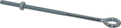 Gibraltar - 1/4-20, Zinc-Plated Finish, Steel Wire Turned Open Eye Bolt - 4" Thread Length, 1/2" ID x 1" OD, 6" Shank Length - Exact Tooling