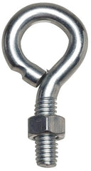 Gibraltar - #10-24, Zinc-Plated Finish, Steel Wire Turned Open Eye Bolt - 1-1/2" Thread Length, 3/8" ID x 3/4" OD, 3" Shank Length - Exact Tooling