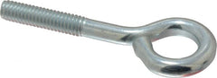 Gibraltar - 5/16-18, Zinc-Plated Finish, Steel Wire Turned Open Eye Bolt - 1-1/4" Thread Length, 5/8" ID x 1-1/4" OD, 2" Shank Length - Exact Tooling