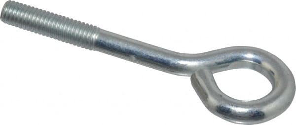 Gibraltar - 3/8-16, Zinc-Plated Finish, Steel Wire Turned Open Eye Bolt - 1-1/2" Thread Length, 3/4" ID x 1-1/2" OD, 3" Shank Length - Exact Tooling