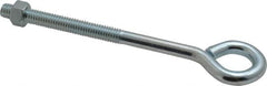 Gibraltar - 3/8-16, Zinc-Plated Finish, Steel Wire Turned Open Eye Bolt - 3" Thread Length, 3/4" ID x 1-1/2" OD, 5" Shank Length - Exact Tooling