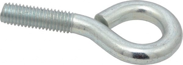 Gibraltar - 1/2-13, Zinc-Plated Finish, Steel Wire Turned Open Eye Bolt - 1-1/2" Thread Length, 1" ID x 2" OD, 2" Shank Length - Exact Tooling