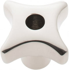 KIPP - 1.57" Head Diam, 4 Point Lobed Knob - 5/16-18 Hole, Stainless Steel - Exact Tooling