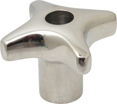 KIPP - 1.96" Head Diam, 4 Point Lobed Knob - 3/8-16 Hole, Stainless Steel - Exact Tooling
