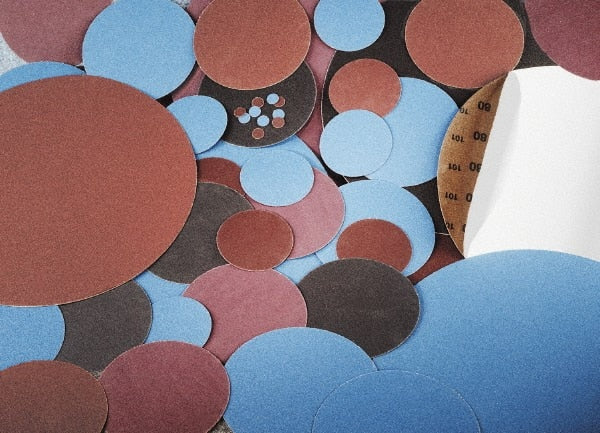 Made in USA - 24" Diam, 40 Grit Zirconia Alumina Adhesive PSA Disc - Coarse Grade, Y Weighted Cloth Backing, For Low Speed Dual-Action Sanders, Random Orbital Sanders - Exact Tooling