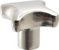 KIPP - 1.96" Head Diam, 4 Point Lobed Knob - 3/8-16 Hole, Stainless Steel - Exact Tooling