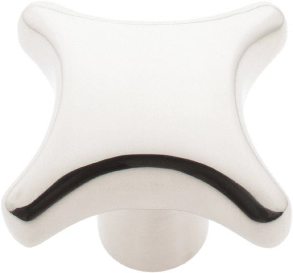 KIPP - 2.48" Head Diam, 4 Point Lobed Knob - 1/2-13 Hole, Stainless Steel - Exact Tooling