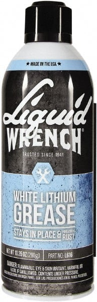 Liquid Wrench - 10.25 oz Aerosol Lithium General Purpose Grease - White, 225°F Max Temp, - Exact Tooling