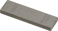 Mitutoyo - 0.1001" Rectangular Steel Gage Block - Accuracy Grade AS-1, Includes Certificate of Inspection - Exact Tooling