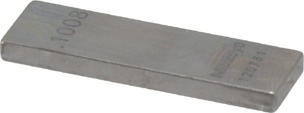Mitutoyo - 0.1008" Rectangular Steel Gage Block - Accuracy Grade AS-1, Includes Certificate of Inspection - Exact Tooling