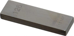 Mitutoyo - 0.126" Rectangular Steel Gage Block - Accuracy Grade AS-1, Includes Certificate of Inspection - Exact Tooling