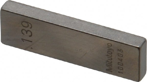 Mitutoyo - 0.139" Rectangular Steel Gage Block - Accuracy Grade AS-1, Includes Certificate of Inspection - Exact Tooling